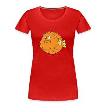 Kugelfisch Meer Ozean Unter Wasser - Frauen Premium Bio T-Shirt - Rot - Vorne - Mia (176cm)