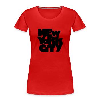 New York City - T-shirt bio Premium Femme - rouge - Devant - Mia (176cm)