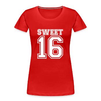 Sweet 16 - Frauen Premium Bio T-Shirt - Rot - Vorne - Mia (176cm)