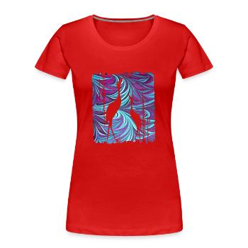 Grue E 74 - T-shirt bio Premium Femme - rouge - Devant - Mia (176cm)