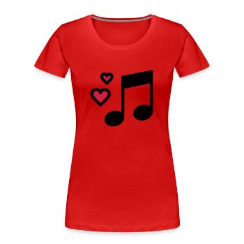 Romantic music note - Women's Premium Organic T-Shirt - red - Front - Mia (176cm)