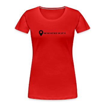 Baden-Baden Koordinaten - Frauen Premium Bio T-Shirt - Rot - Vorne - Mia (176cm)