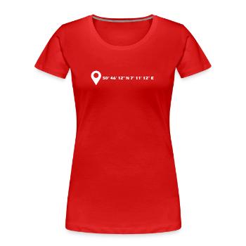 Sankt Augustin Koordinaten - Frauen Premium Bio T-Shirt - Rot - Vorne - Mia (176cm)