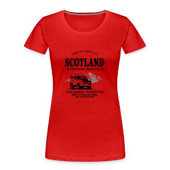 Schottland - Scotland - Jeep - Frauen Premium Bio T-Shirt - Rot - Vorne - Mia (176cm)