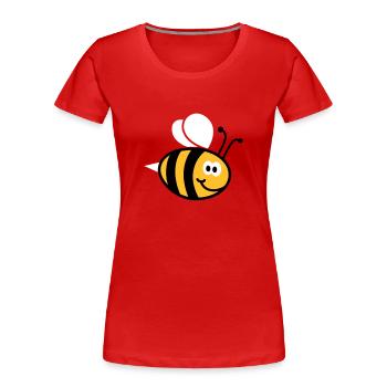 Bienchen 3C - Frauen Premium Bio T-Shirt - Rot - Vorne - Mia (176cm)