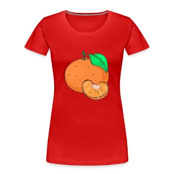 Mandarinen Clementinen Zitrusfrucht Zitrusfrüchte - Frauen Premium Bio T-Shirt - Rot - Vorne - Mia (176cm)