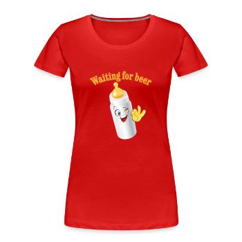 Flasche - Frauen Premium Bio T-Shirt - Rot - Vorne - Mia (176cm)
