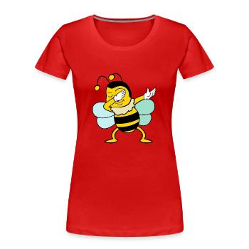 Dabbing Dab Bee - T-shirt bio Premium Femme - rouge - Devant - Mia (176cm)