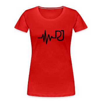 DJ - Women's Premium Organic T-Shirt - red - Front - Mia (176cm)