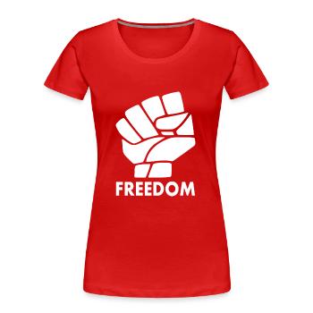 Freiheit - Frauen Premium Bio T-Shirt - Rot - Vorne - Mia (176cm)