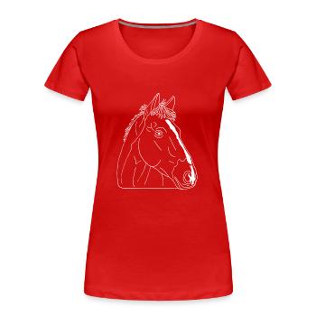 Oldenburger - Frauen Premium Bio T-Shirt - Rot - Vorne - Mia (176cm)