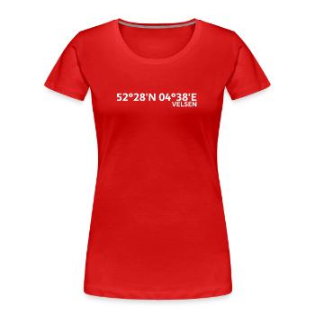 Coordonnées Velsen - T-shirt bio Premium Femme - rouge - Devant - Mia (176cm)