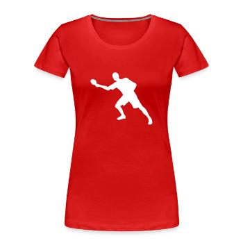 Ping pong - T-shirt bio Premium Femme - rouge - Devant - Mia (176cm)