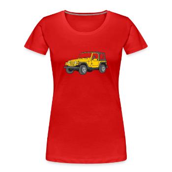 Jeep 4WD 4 x 4 Off Road Off-Road Offroad 4x4 - Frauen Premium Bio T-Shirt - Rot - Vorne - Mia (176cm)