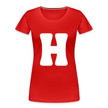 H - Frauen Premium Bio T-Shirt - Rot - Vorne - Mia (176cm)