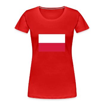 Pologne - T-shirt bio Premium Femme - rouge - Devant - Mia (176cm)
