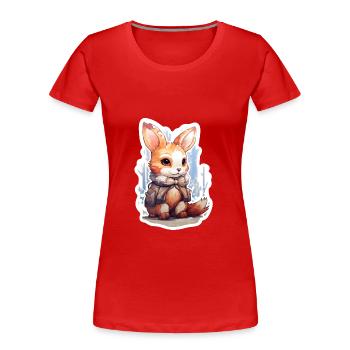 Neige d’hiver moelleuse - T-shirt bio Premium Femme - rouge - Devant - Mia (176cm)