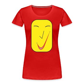 Feines Lächeln SQ. - Frauen Premium Bio T-Shirt - Rot - Vorne - Mia (176cm)