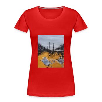 Mysterious sea painting - Frauen Premium Bio T-Shirt - Rot - Vorne - Mia (176cm)