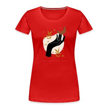 Touch the sky - Women's Premium Organic T-Shirt - red - Front - Mia (176cm)