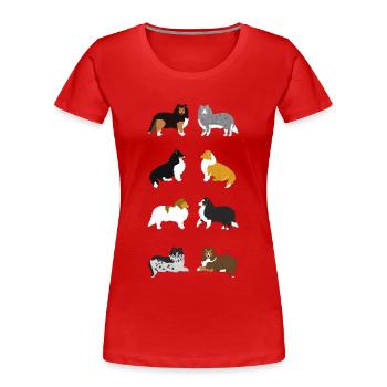 Shelties portrait - Women's Premium Organic T-Shirt - red - Front - Mia (176cm)