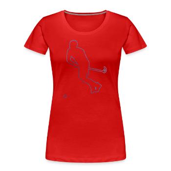 Salibandy Unihockey Unihockeyspielen Damen - Frauen Premium Bio T-Shirt - Rot - Vorne - Mia (176cm)