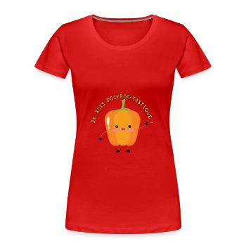 Ich bin ein tastischer Pfeffer - Frauen Premium Bio T-Shirt - Rot - Vorne - Mia (176cm)