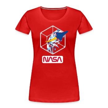 NASA Earth Orbit - Women's Premium Organic T-Shirt - red - Front - Mia (176cm)