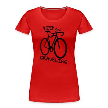 Gravelbike keep on graveling - Frauen Premium Bio T-Shirt - Rot - Vorne - Mia (176cm)
