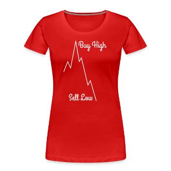 Buy the FKN Dip Finanz Meme Finanzen Börse - Frauen Premium Bio T-Shirt - Rot - Vorne - Mia (176cm)