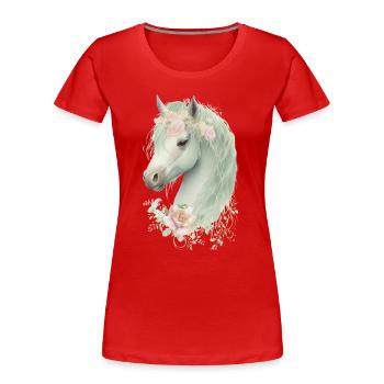 Horse Mystic - Women's Premium Organic T-Shirt - red - Front - Mia (176cm)