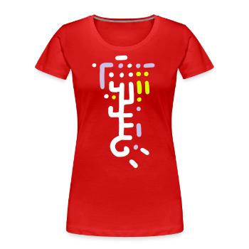 Scifi Industrial Alien Ornement - T-shirt bio Premium Femme - rouge - Devant - Mia (176cm)