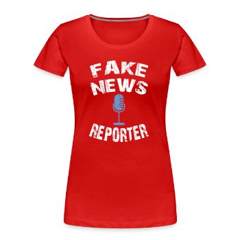 fake news reporter, fake news shirt - Frauen Premium Bio T-Shirt - Rot - Vorne - Mia (176cm)