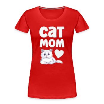 Katze Katzen - Frauen Premium Bio T-Shirt - Rot - Vorne - Mia (176cm)