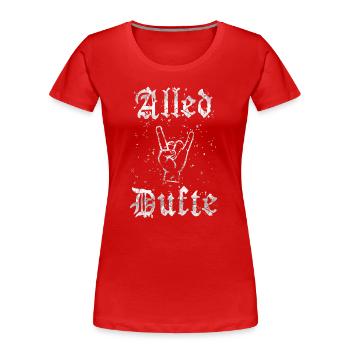 "Alled Dufte" cooler berliner Spruch - Frauen Premium Bio T-Shirt - Rot - Vorne - Mia (176cm)