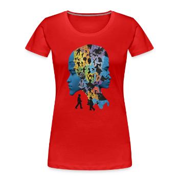 The Human Puzzle - Women's Premium Organic T-Shirt - red - Front - Mia (176cm)