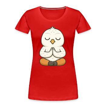 Süße Eule Yoga Meditation Entspannung Cartoon - Frauen Premium Bio T-Shirt - Rot - Vorne - Mia (176cm)