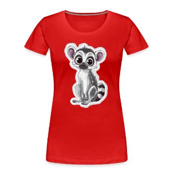 lémurien - T-shirt bio Premium Femme - rouge - Devant - Mia (176cm)