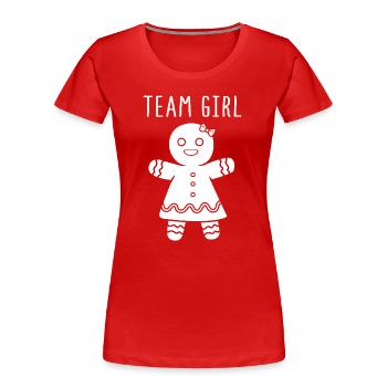 Team Girl Weihnachten - Frauen Premium Bio T-Shirt - Rot - Vorne - Mia (176cm)