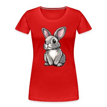 Hase - Frauen Premium Bio T-Shirt - Rot - Vorne - Mia (176cm)
