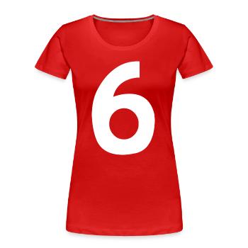 Numéro 6 - T-shirt bio Premium Femme - rouge - Devant - Mia (176cm)