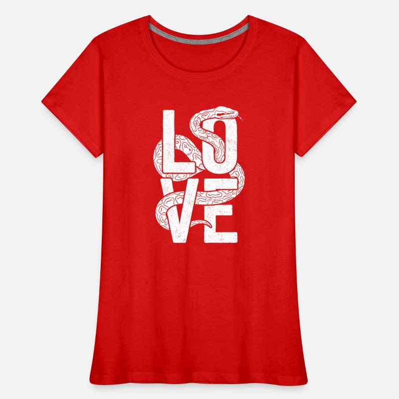 Königspython Schlangen LOVE Terrarium Python Frauen Premium Bio T-Shirt