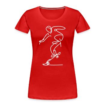 Skateboarder Drawing - Women's Premium Organic T-Shirt - red - Front - Mia (176cm)