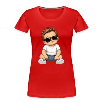 Bébé avec des lunettes de soleil - T-shirt bio Premium Femme - rouge - Devant - Mia (176cm)
