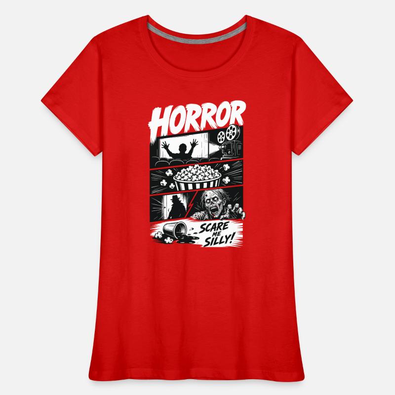 Horror Popcorn Comic Style Frauen Premium Bio T-Shirt