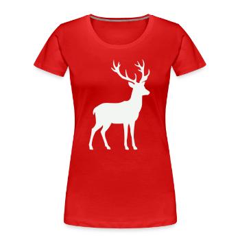 Deer Silhouette - Women's Premium Organic T-Shirt - red - Front - Mia (176cm)