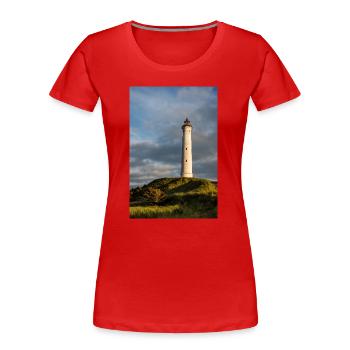 Lighthouse Lyngvig Fyr in Denmark - Women's Premium Organic T-Shirt - red - Front - Mia (176cm)