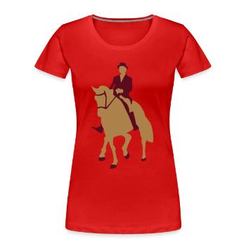 Dressage, Dressage Rider, Horse - Women's Premium Organic T-Shirt - red - Front - Mia (176cm)