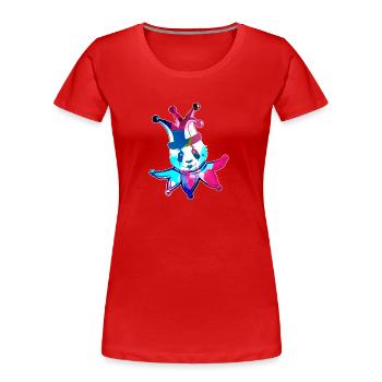 harlekin,panda,illustration,pantomime,bunter panda - Frauen Premium Bio T-Shirt - Rot - Vorne - Mia (176cm)