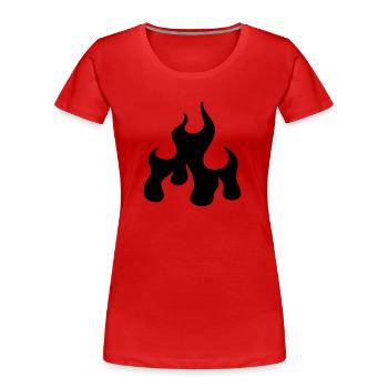 Feu - T-shirt bio Premium Femme - rouge - Devant - Mia (176cm)